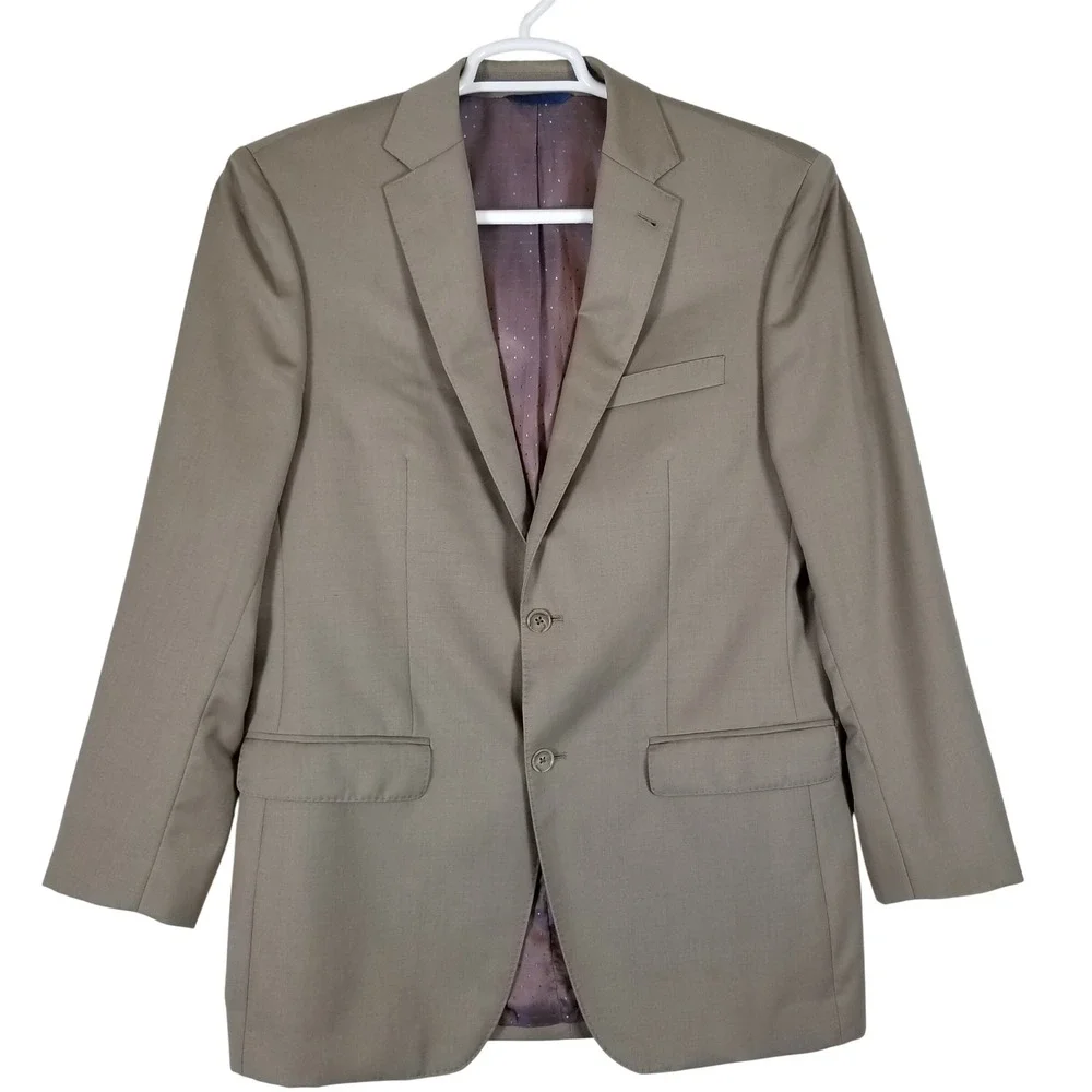 Hammer Made Blazer Mens 42R Taupe Wool 2-Button Suit Jacket PX2NSFP